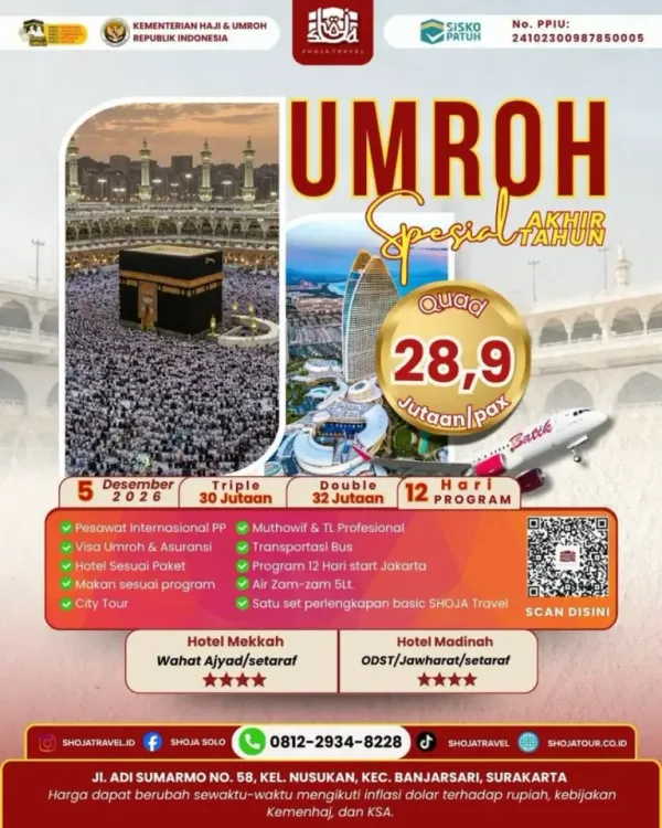 Poster Jadwal Umroh September — Keberangkatan 26 & 30 September